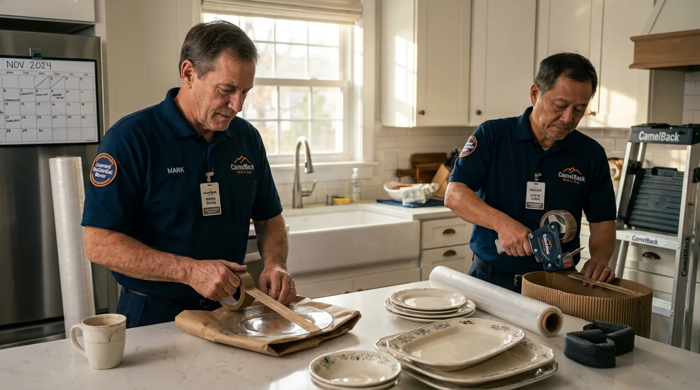 Professional crew packing kitchen dishware in Stone Mountain, GA